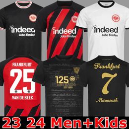 2023 2024 Eintracht Frankfurt Soccer Jerseys 125e anniversaire MARMOUSH van de Beek M.GOTZE CHAIBI KNAUFF TUTA MARMOUSH SKHIRI KOCH 23 24 Chemise de football pour hommes et enfants