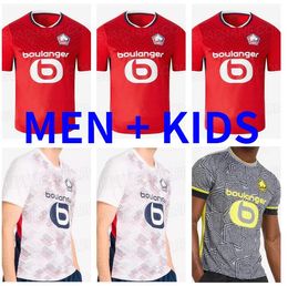 24 25 Losc Lille voetbaltruien 2024 2025 Home Botman Bamba Xeka J.David J.IKone Maillots Be Foot Shirt L.araujo Yazici R.Sanches T.weah Andre Football Shirts Mannen Kids Kit