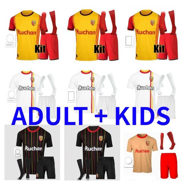 23 24 Maillot Lens RC Soccer Jerseys GANAGO GRADIT FORTES CAHUZAC PEREZ 2023 2024 LENS MAURICIO KAKUTA Équipement Jersey ADULTE ENFANTS Kit chaussettes ensembles complets Chemises de football