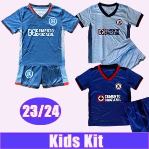 23 24 Cruz Azul Toluca voetbalshirts voor kinderen RODRIGUEZ GUERRERO VIEIRA ESCOBAR VARGAS SALCEDO SEPULVEDA RIVERO Home Away 3e voetbalshirts