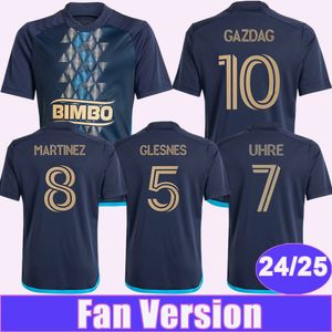 24 25 Philadelphia Union Heren Voetballen Jerseys Glesnes Uhre Carranza Bedoya Gazdag Lowe Home Blue Football Shirt Volwassene korthuizen uniformen