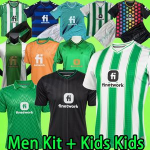 23/24 Real Betis Soccer Jerseys Hommes Kit Enfants Gardien de but Willian Jose Canales 2023 2024 Fekir Joaquin B. Iglesias GK Chemise de football pour garçons Fans Player Version Uniforme Garçons