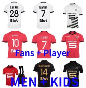 23 24 Rennes Soccer Jerseys Maillots Stade Rennais fc Sulemana Bourigeaud terrier doku guirassy 2023 2024 Shirts de football spéciaux Kit Kid Kid