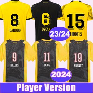 2023 24 Reus Hazard Player Version Soccer Jerseys Cup Jersey 2024 Edición especial Haaland Brandt Malen Reyna Meunier Ryerson Camisetas de fútbol Home Away