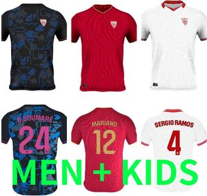 23 24 Sevilla I.RAKITIC L.OCAMPOS FC voetbalshirts PAPU GOMEZ DE JONG J.NAVAS SUSO MUNIR SERGIO RAMOS Y.EN NESYRI LAMELA PAPU GOMEZ 2023 2024 Heren Kindertenues voetbalshirt