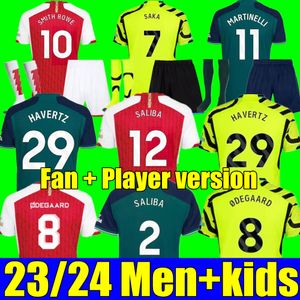 Nuevo 23 24 SMITH SAKA camisetas de fútbol Fans Player MARTINELLI 2023 2024 camiseta de fútbol Hombres Niños kit niños ODEGAARD Nketiah G.JESUS FABIO ARSENALS ZINCHENKO JORGINHO