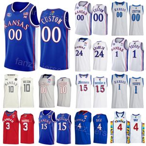 Kansas Jayhawks 10 Jalen Wilson Jersey College Basketball 4 Gradey Dick 15 Kevin McCullar Jr 24 K.J Adams Jr 3 Dajuan Harris Jr 1 Joseph Yesufu Stitch University NCAA