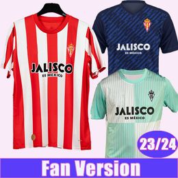 23 24 Sporting de Gijon Maillots de football pour hommes IZQUIERDOZ QUEIPO CAMPU J. VARANE DIEGO S. J. OTERO DJUKA Accueil 3ème Maillots de football