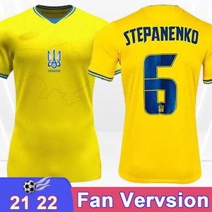 21 22 Oekraïne heren voetbalshirts Zinchenko Malinovskyi Yarmolenko Konoplyanka Home Football Shirts Shirts Short Sleeve volwassen uniformen