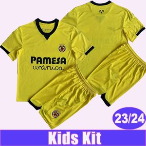 2023 24 Villarreal CHUKWUEZE PAU Kids Kit Voetbalshirts GERARD FOYTH YEREMY A.PEDRAZA Home Kinderpak Voetbalshirt Korte mouw Uniformen