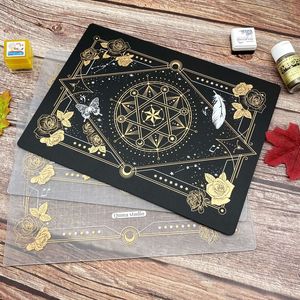 Alfombrilla de corte de doble cara de 21x29cm A4, almohadilla de corte autocurativa duradera, herramienta de retales, placa hecha a mano, suministros escolares oscuros