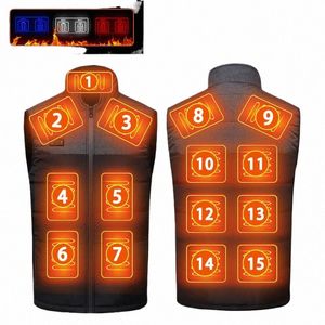 21 zones gilet chauffant hommes femmes USB gilet auto-chauffant électrique gilet chauffant veste chauffante Wable vêtements chauffants thermiques y9K5 #