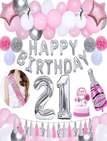 21 décorations de fête d'anniversaire pour ses filles0123456789572797