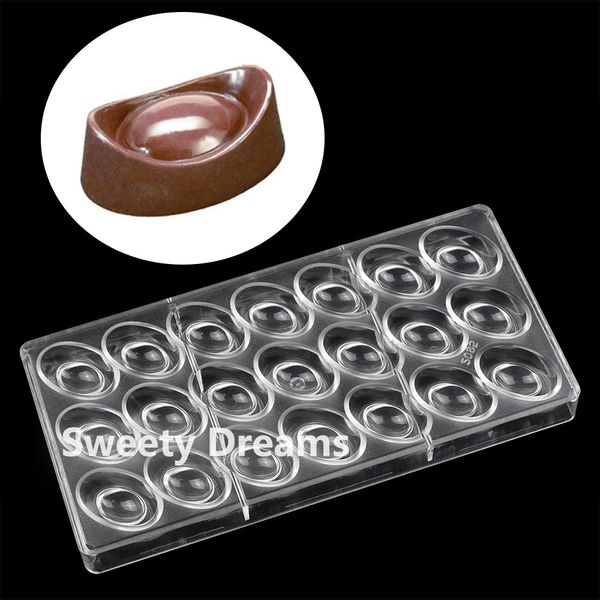 21 Cavidades Estilo de chino Gold Polycarbonate Chocolate Molde Horneado Sweets Belgium Bandejas para molde de dulces Herramienta de confitería