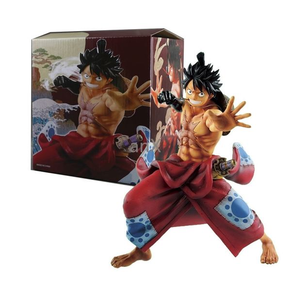 21 CM Anime One Piece Figure Luffy Land of Wano Country Monkey D Luffy Action Figure PVC Collection Modèle Jouets LJ200928