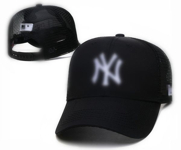 21 couleur gaze d'été réglable lettre Ny casquette de baseball pour hommes et femmes à la mode chapeaux en coton réglable chapeau de protection solaire chapeau de langue de canard N19