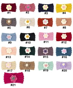 21 couleurs bébé bande de cheveux accessoires enfant en bas âge filles bandeaux tricotés nourrissons fleur Turban bandeaux