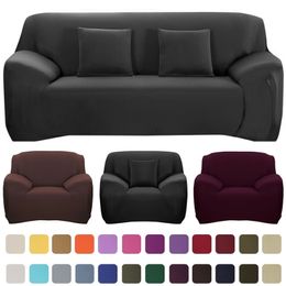 21 kleuren voor keuze Solid kleuren Sofa Cover Stretch Seat Couch S Loveseat Funituarluary All Warp Towel Slipcovers 220615