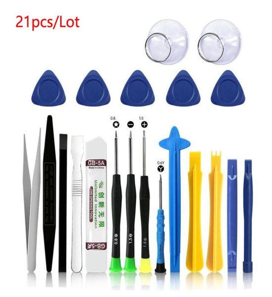 21 in 1 Toles de téléphone mobile Kit Spudger Pry Opening Tool Setvurver Set pour iPhone X 8 7 6s 6 Plus Tablets Hand toolling KI1788298