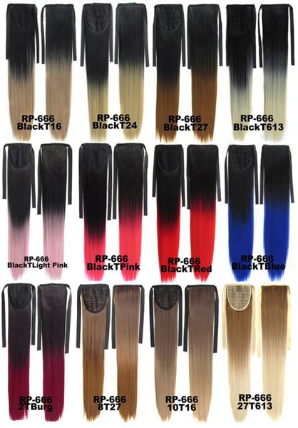 Clip recto de 21 pulgadas en sintético por I Capelli Ponytail Simulation Extensiones de cabello humano Ponytails Bundles RP666111185093