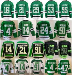 21 Jason Robertson custom Heren dames jeugd Dallas''Stars''Hockey Jerseys 14 Jamie Benn 91 Tyler Seguin 53 Wyatt Johnston Joe Pavelski Miro Heiskanen Matt Duchene Jake