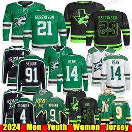 # 21 Jason Robertson Dallas Hockey Jersey # 29 Jake Oettinger Jamie Benn Tyler Seguin Miro Heiskanen Joe Pavelski Roope Hintz Mike Modano Matt Duchene Stars Jerseys