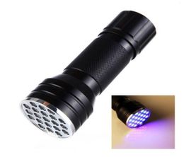 21 LED lampe de poche UV lampe UV torche 3A batterie torche lumière violette lumière noire pour la détection de vérificateur de marqueur DLH4378760548