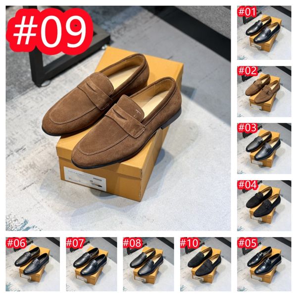 21 modelo de invierno de cuero de gamuza casual resbalón en zapatos diseñador hombres mocasines mocasines mocasines homme mocasines hombre otoño hombres antideslizantes tamaño grande 38-45