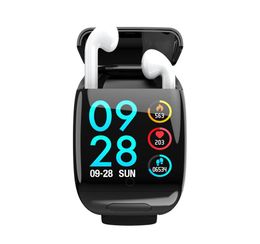 21 Smart Watch met TWS -oordopjes Wireless Bluetooth -hoofdtelefoon Smart Bracelet Blood Heart Rate Monitor Kcal Sports Smart polsband9924870