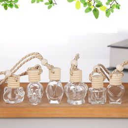 21-stijl auto parfum flessen hanger Lege fles luchtverfrisser geur diffuser lefs glazen bodem draagbare hanger ornament t9i002315