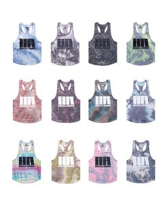 21 Styles Hommes T-shirts Sport Gilet Tie Dye Mode D'été Musculation Fitness Muscles Lettres Imprimer Vêtements Sans Manches Formation Porter M-XXXL