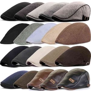 21 types hommes bérets 2021 printemps automne hiver coupe-vent rue journal vendeur béret chapeau rétro angleterre chapeau hommes chapeaux pic peintre casquettes J220722