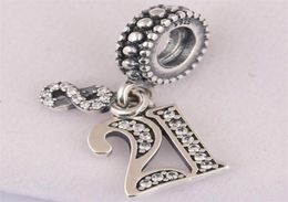 21 ans d'amour 21e anniversaire Charms Beads S925 Silver Fits for Original Style Bracelet 797263CZ H87869471