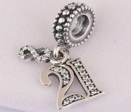 Breloques 21 ans d'amour pour 21e anniversaire, perles en argent S925, adaptées au bracelet de style original 797263CZ H85475037