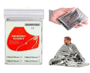 210 130 cm Almohadillas para deportes al aire libre Autoristas que salen de una manta de emergencia Survival Rescate Aislamiento Cortina Mantas de plata1868421