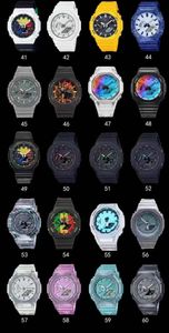 2100 Heren sport digitaal quartz horloge Iced Out horloge Afneembaar gemonteerd LED-wijzerplaat Wereldtijd volledig uitgeruste eiken serie