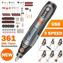 21000 tr / min USB Tool rotatif sans fil Dremel mini gravure de forage électrique sans fil avec accessoires Diy Set 240420