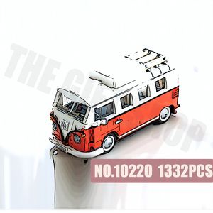 21001 Creator block 10220 T1 Camper RV Travel Car 1354 Uds Street View Model Building Kits bloques juguetes educativos