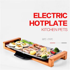 Barbacoa coreana de 2100W, parrilla de cerámica sin humo, herramientas de barbacoa eléctricas antiadherentes para el hogar, bandeja para hornear de 51*26,5 CM, 220V/50 Hz