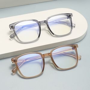 2101 populaire réseau rouge grand cadre Anti lumière bleue lunettes pour femmes visage uni mode boîte transparente TR90 monture de lunettes