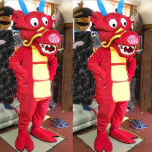 2109 Hoge kwaliteit Mooie rode China North Sea King Dragon Mascotte Cartoon Kostuum Hallowmas Party Fancy Dress