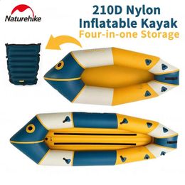 Bateau de Kayak gonflable en Nylon 210D, canoë de pêche simple et pliable, Portable, 240127