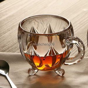 210 ml cristal verre thé café tasse d'eau tasse transparente maison lait fleur thé jus verres tasses tasse avec poignée pour cadeaux L230620