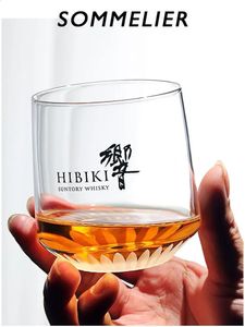 Verres à whisky uniques de 210 ml, verre en cristal de forme japonaise Hibiki pour Bourbon Brandy Cognac Bar Rock Cup emballage cadeau 240118
