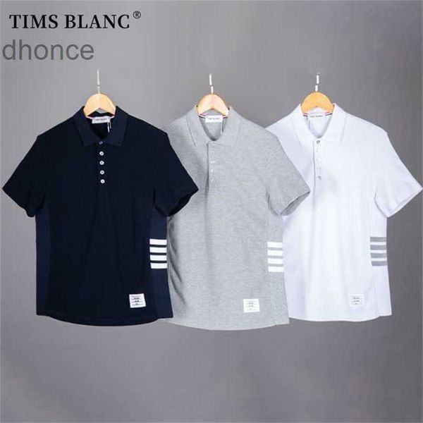 2117 TB Tide Brand Side Four Bar Camisa de manga corta Polo Mens Lapa informal de negocios Cinco botón Paul Top