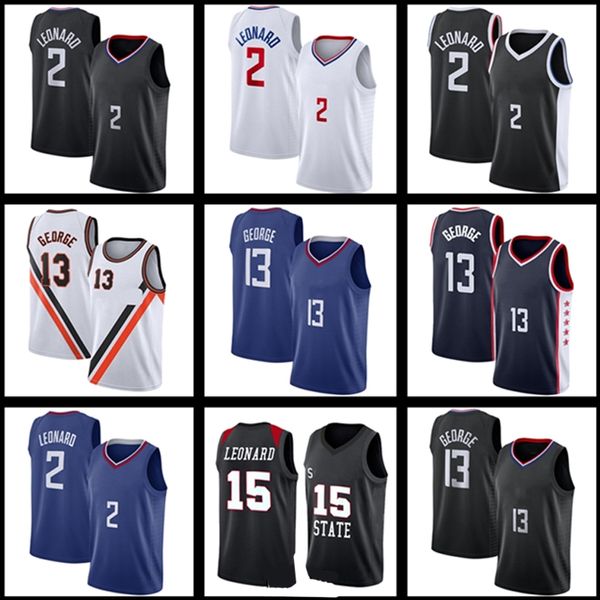 Maillots de basket-ball Kawhi 2 Leonard Los Angeles, Clipper George 13 Paul