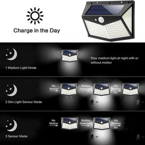 212 LED Outdoor Solar Wall Light Motion Sensor Waterdichte Veiligheid - 1pc