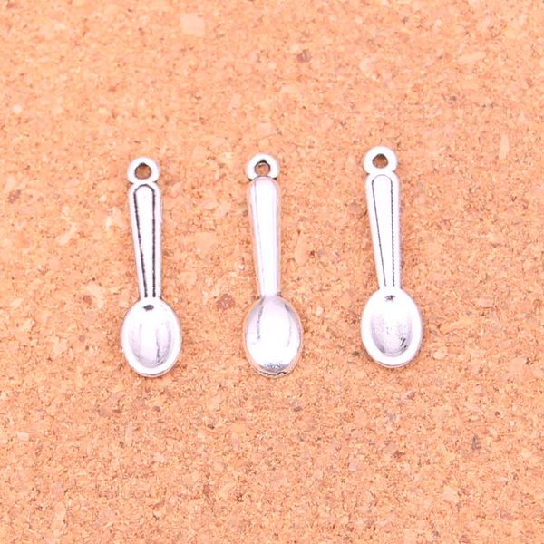 212 Uds dijes cocina cuchara de cocina colgantes chapados en plata antigua que hacen DIY joyería de plata tibetana hecha a mano 24mm