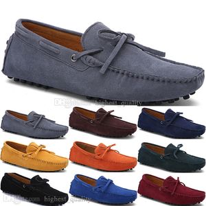 2152 Nouvelle mode hommes chaussures décontractées en cuir style britannique printemps couple véritable pois gommage hommes rive paresseux homme couvre-chaussures en plein air confortable respirant noir jaune