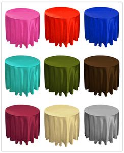 215215cm EL Tablecloth Solid Round Satin Table para fiesta de bodas de Navidad El restaurante Decoración de banquetes de Nantong J1761526